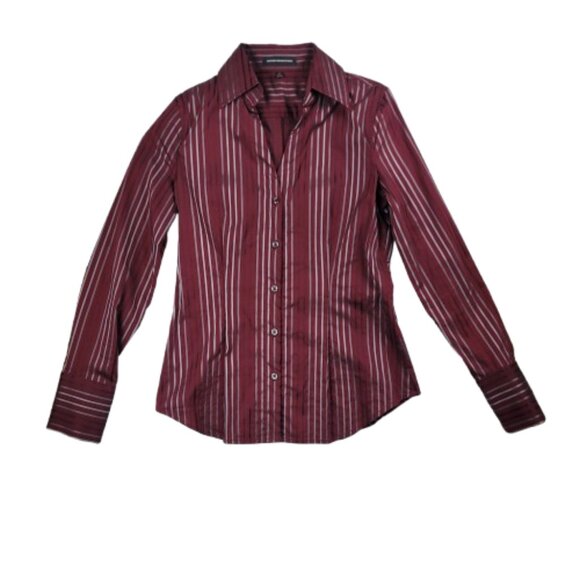 Express Design Studio Long Sleeve Stripes V- Shirt - Picture 1 of 8